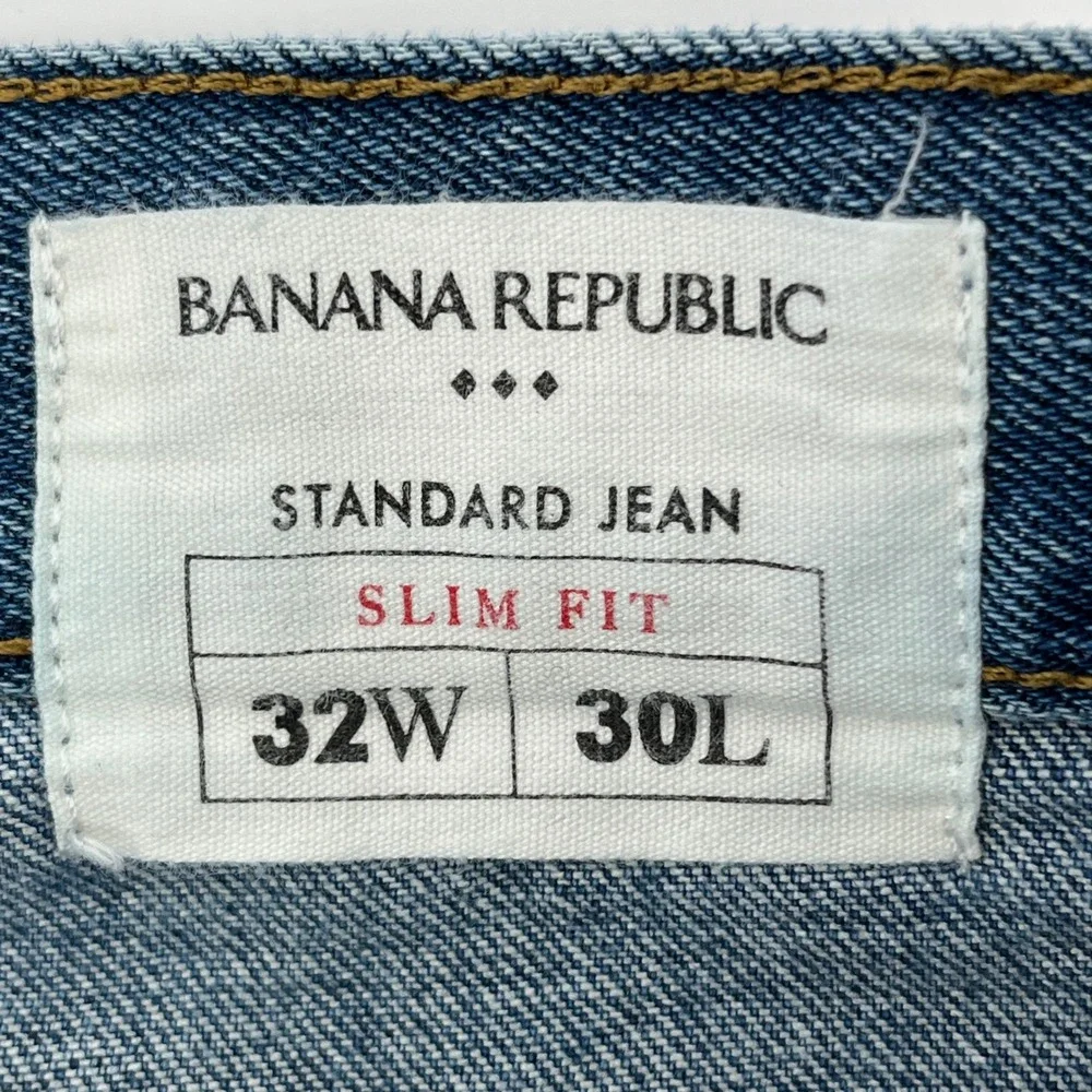 Banana Republic Standard Jean, Mens, 32W 30L, Light Stone Wash, Slim Fit
